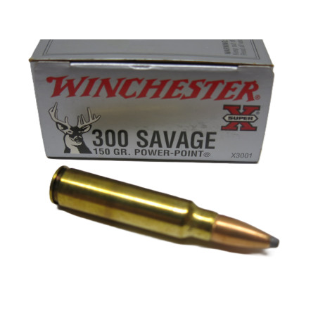 Boite de 20 cartouches calibre 300 Savage  150 GR  power point