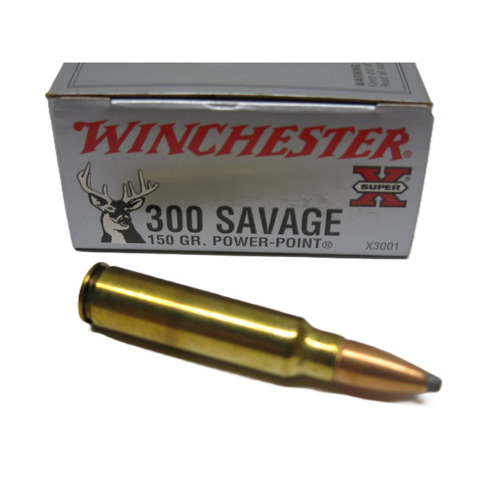 Boite de 20 cartouches calibre 300 Savage  150 GR  power point