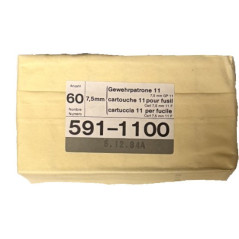 Boite de 480 cartouches calibre 7.5 x 55 Gp11 Suisse - Catégorie C