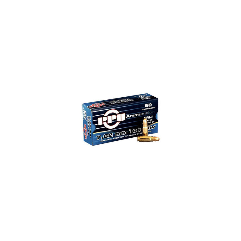 Cartouches 7.62 Tokarev SVT  boite de 50  FMJ