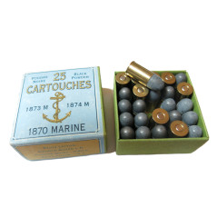 Cartouches revolver  1870 de marine x 25  poudre noire categorie B