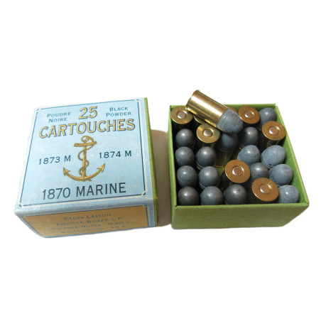 Cartouches revolver  1870 de marine x 25  poudre noire categorie B