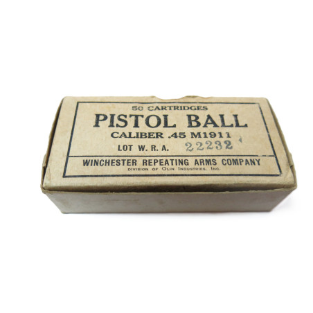 Boite avec 50 cartouches 45 ACP Winchester  datée WRA 53  categorie B