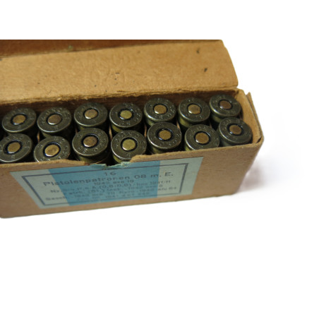 Boite de 16 cartouches 9 para Luger 1942  oxo 19  - catégorie B