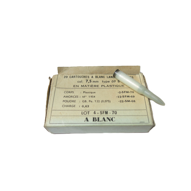 Boite de 20 cartouches 7.5 Mas  a blanc plastique  LG  ref 663