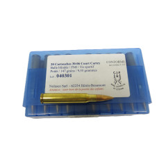 Boite de 20 cartouches 30-06 CC court Cartry FMJ 147 GR categorie C