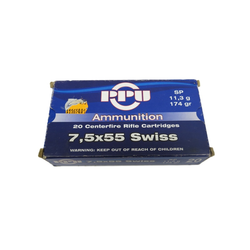 Boite de 20 cartouches 7.5 x 55 Suisse  PPU