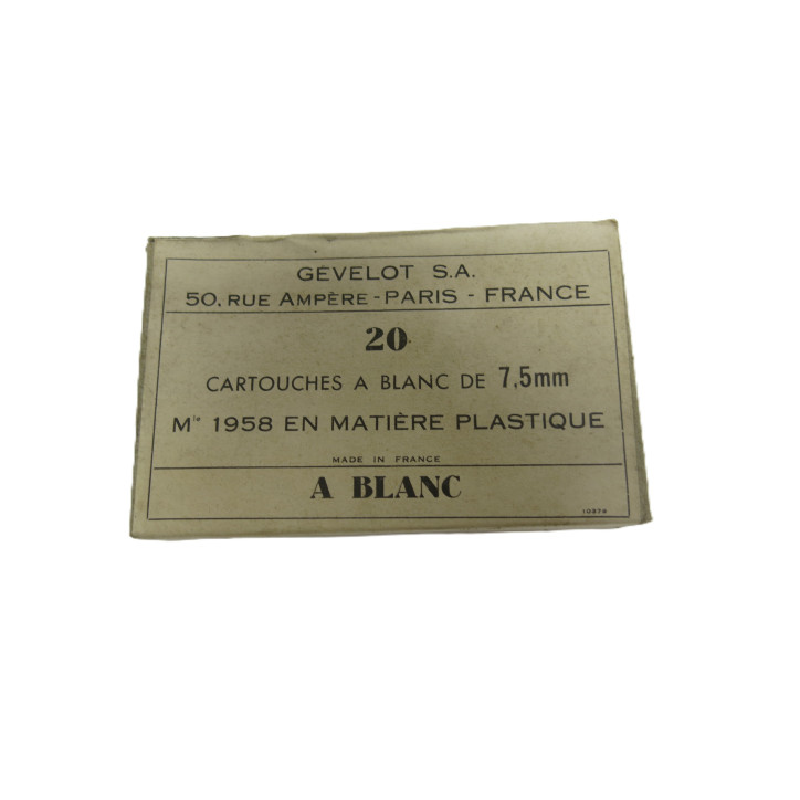 Boite de cartouches  7.5  plastique a blanc Gevelot  ref  900