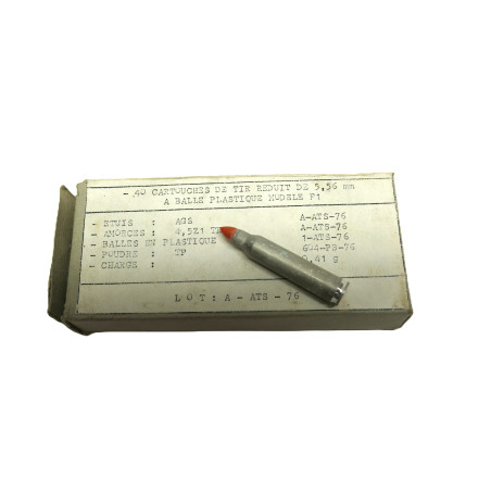 Boite de 40 cartouches  5.56 tir reduit balle plastique rouge categorie B
