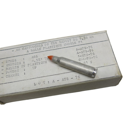 Boite de 40 cartouches  5.56 tir reduit balle plastique rouge categorie B