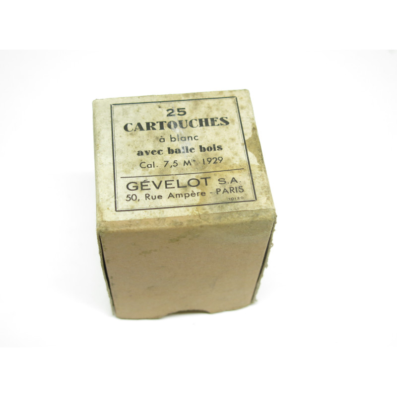 Boite de 25 cartouches 7.5 Mas balle bois Gevelot categorie c