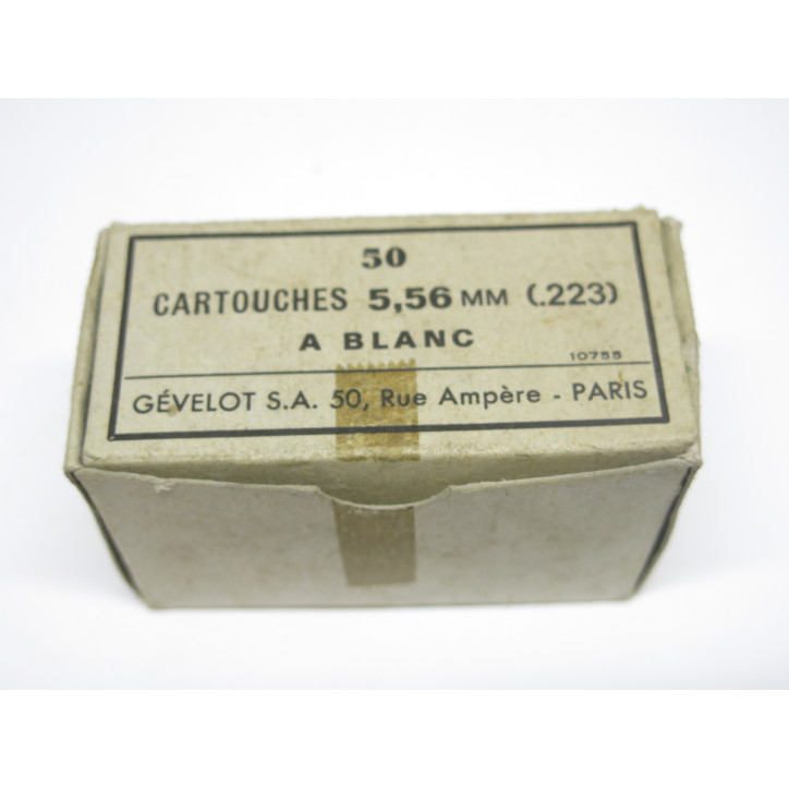 Boite de 50 cartouches a blanc 5.56 Gevelot categorie B