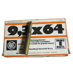Boite de 20 cartouches 9.3 x 64 RWS categorie C