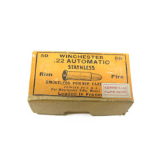 Boite ancienne de cartouche 22 Winchester automatic Staynless  rim fire  categorie C