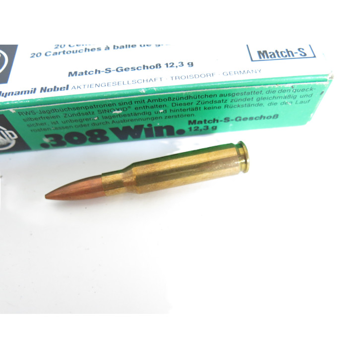 Boite de 50 cartouches RWS    7.62 x 51- 308 W    190 Gr Catégorie C