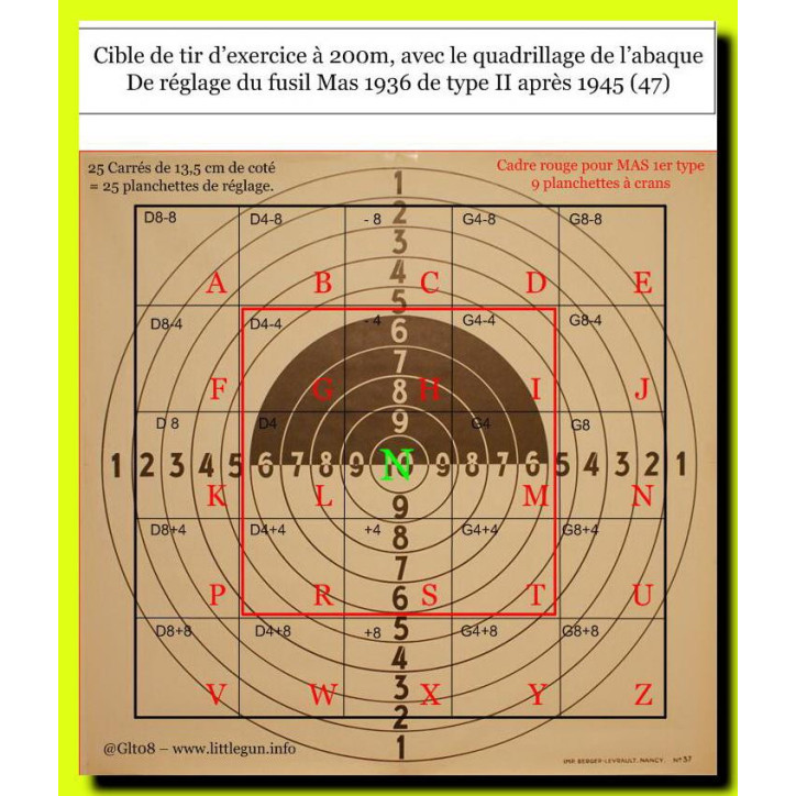 Planchette de hausse Fusil mas 36 2° type correction D8  + 4