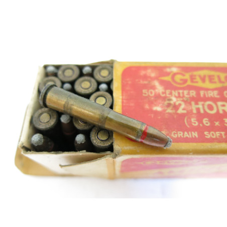 22 Hornet Gevelot   boite de 50 cartouches calibre 22 Hornet Gevelot  categorie C