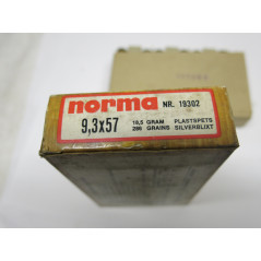 Boite de 9 cartouches et 11 douilles  9.3 x 57 Norma  categorie C