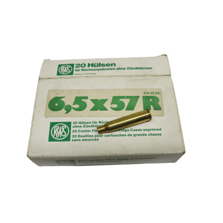 Boite de 20 douilles  6.5 x 57 R  RWS