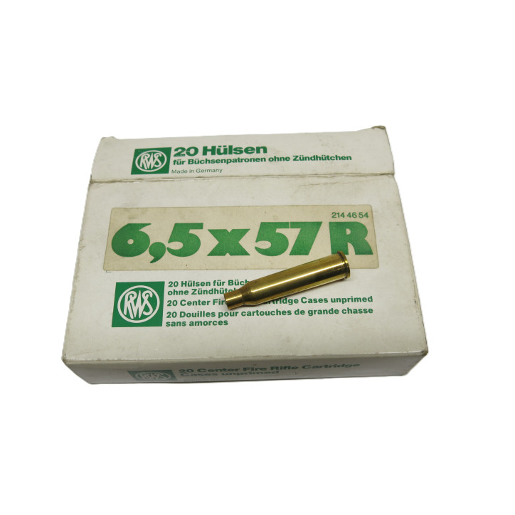 Boite de 20 douilles  6.5 x 57 R  RWS