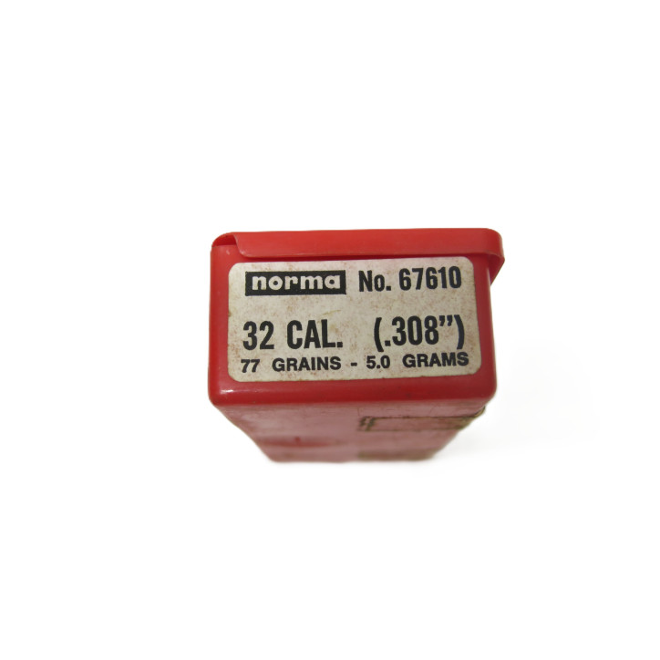 Boite de 65 ogives Norma calibre 32 -308  77 Gr
