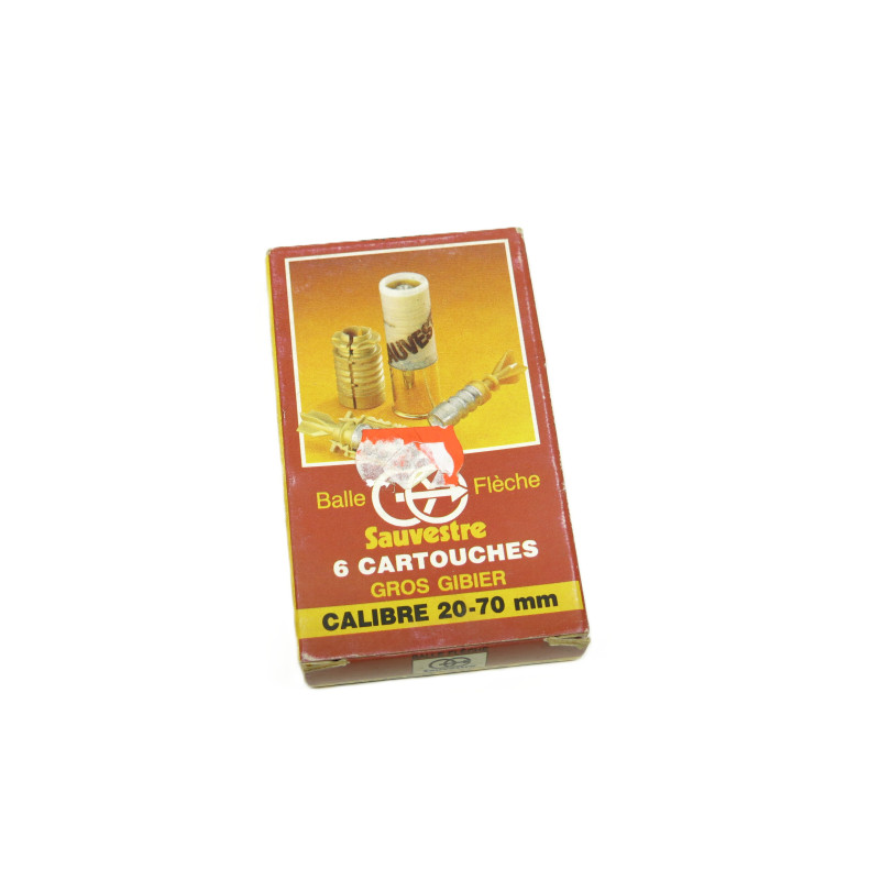 Boite de 6 cartouches a balle  20-70 Sauvestre gros gibier