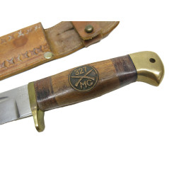Beau poignard USMC avec fourreau cuir ref 458
