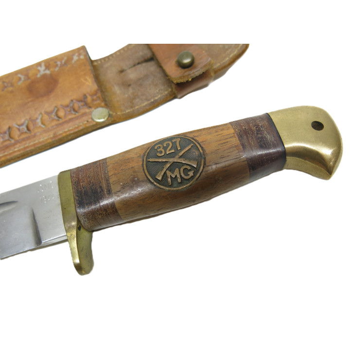 Beau poignard USMC avec fourreau cuir ref 458