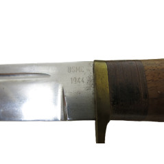 Beau poignard USMC avec fourreau cuir ref 458