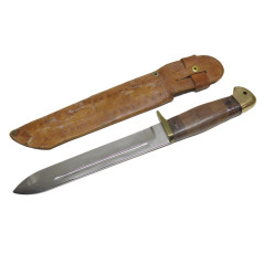 Beau poignard USMC avec fourreau cuir ref 458